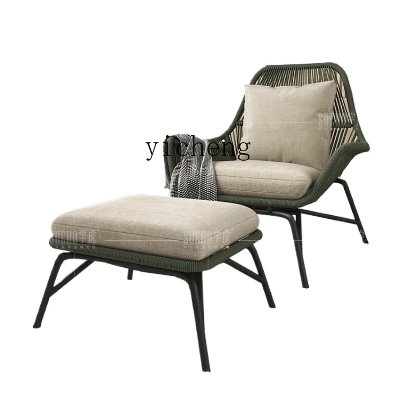 

ZC Balcony Leisure Single Sofa Rattan Living Room Simple Modern Home Recliner