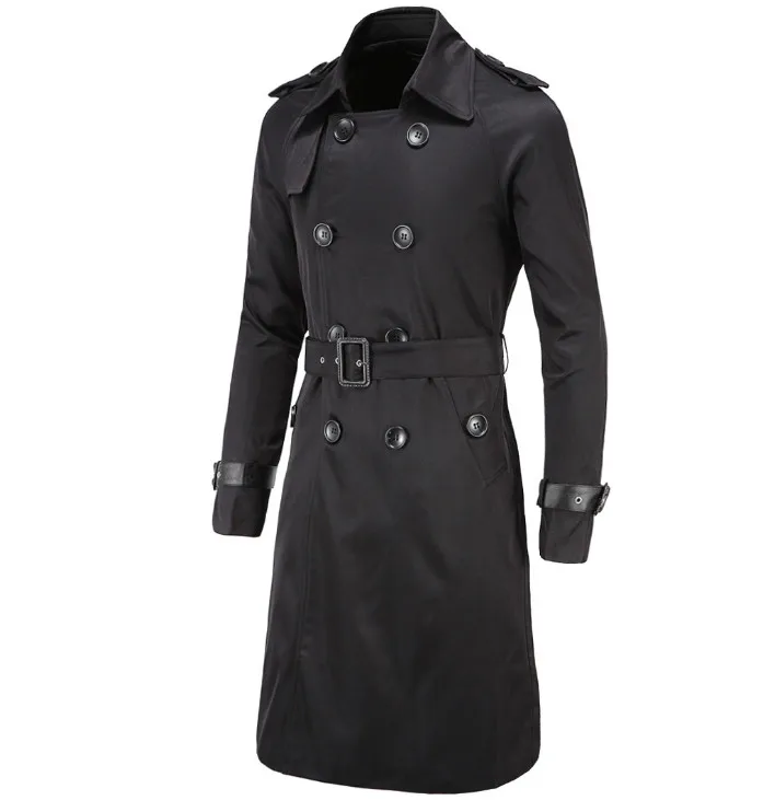 

Fashion Menswear Double-breasted Belted Trench Coat