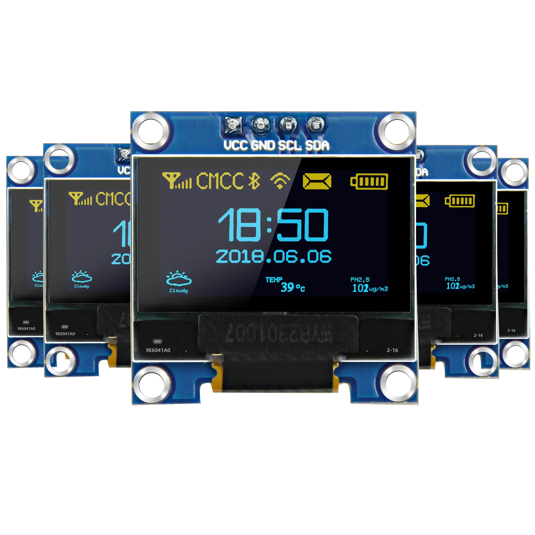 

0.96 1.3 Inch I2C OLED Display Module with 4 Pins 128X64 SSD1306 OLED Screen For Arduino ESP32 Raspberry Pi