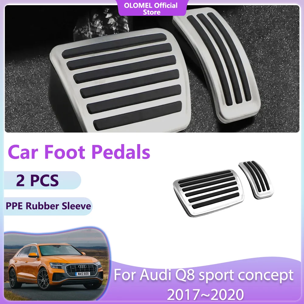 For Audi Q8 sport concept 2017~2020 Car Pedals and Parts Acessorie Accelerator No Drilling Alloy Fuel Rest Brake Stainless Steel