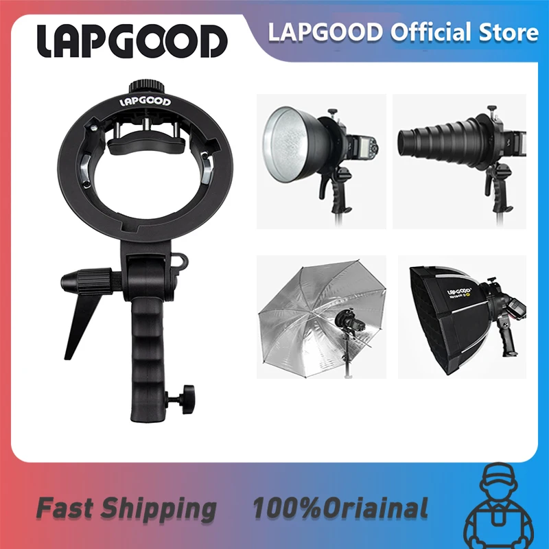 

Ручной кронштейн LAPGOOD S-типа для Z2 Z1 Z760 NW760 NW700 TT560 Q3 с квадратной головкой и круглой головкой вспышки Speedlite для Godox AD200Pro V1
