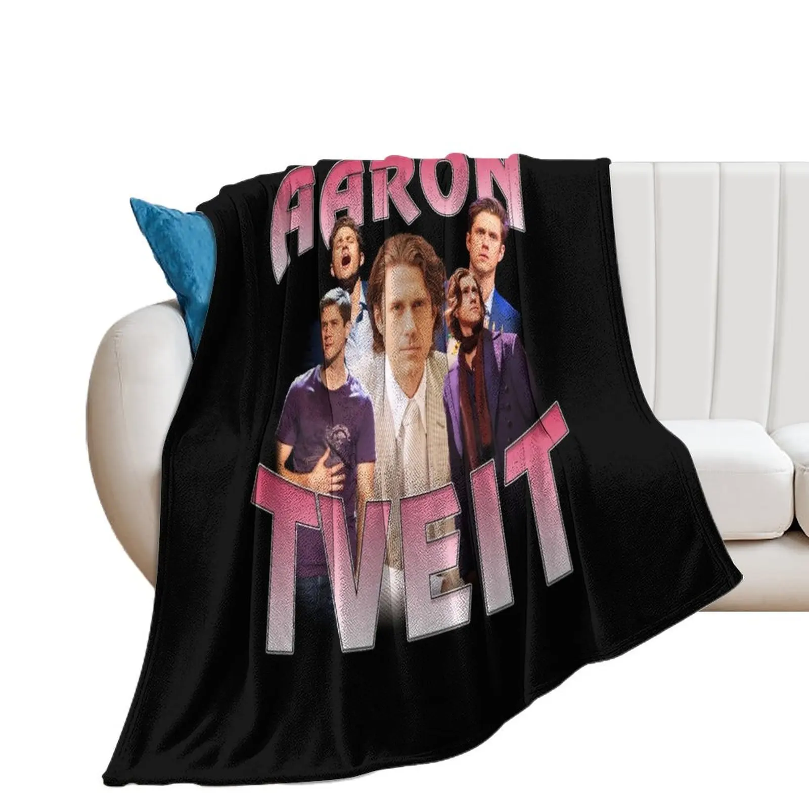 Aaron Tveit Retro Throw Blanket Decoratives Bed linens Polar Blankets