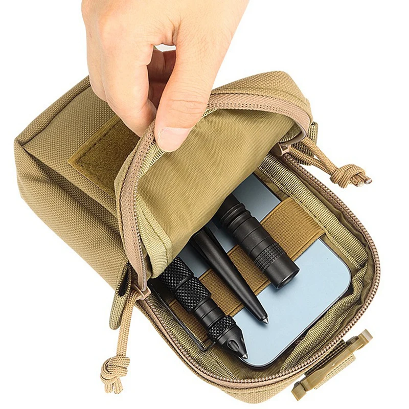 Molle Backpack Strap Bag Phone Holder Small Phone Key Outdoor EDC Tool Kit Waist Pouch Camping Hiking Hunting Organizer Bag