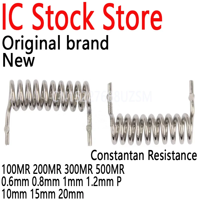 10 pz resistenza costantana resistenza di campionamento 100MR 200MR 300MR 500MR diametro 0.6mm 0.8mm 1mm 1.2mm P = 10mm 15mm 20mm