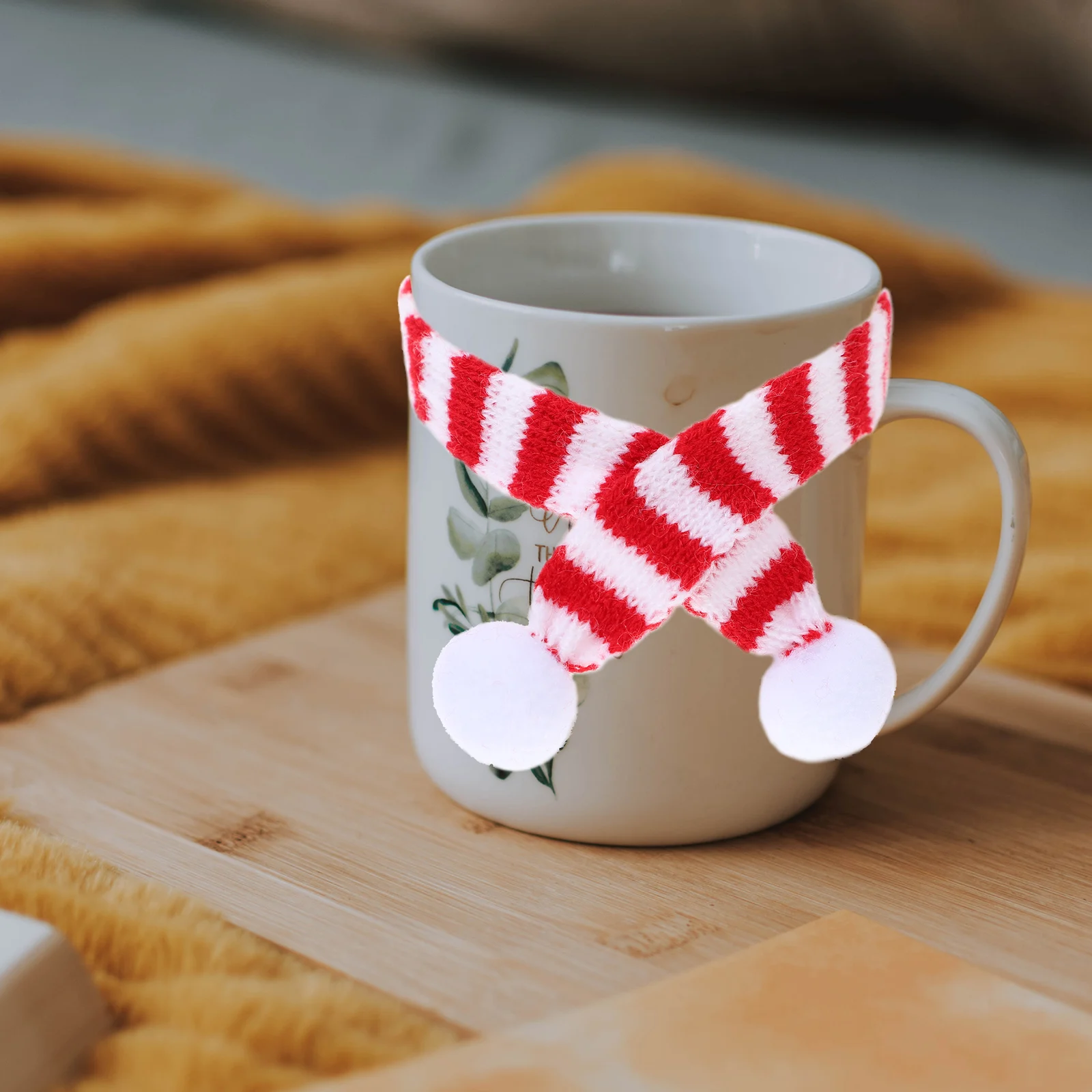 

3 Pcs Christmas Decorations Scarf Coffee Cup Scarves for Bottles Mini Toy Scarfs