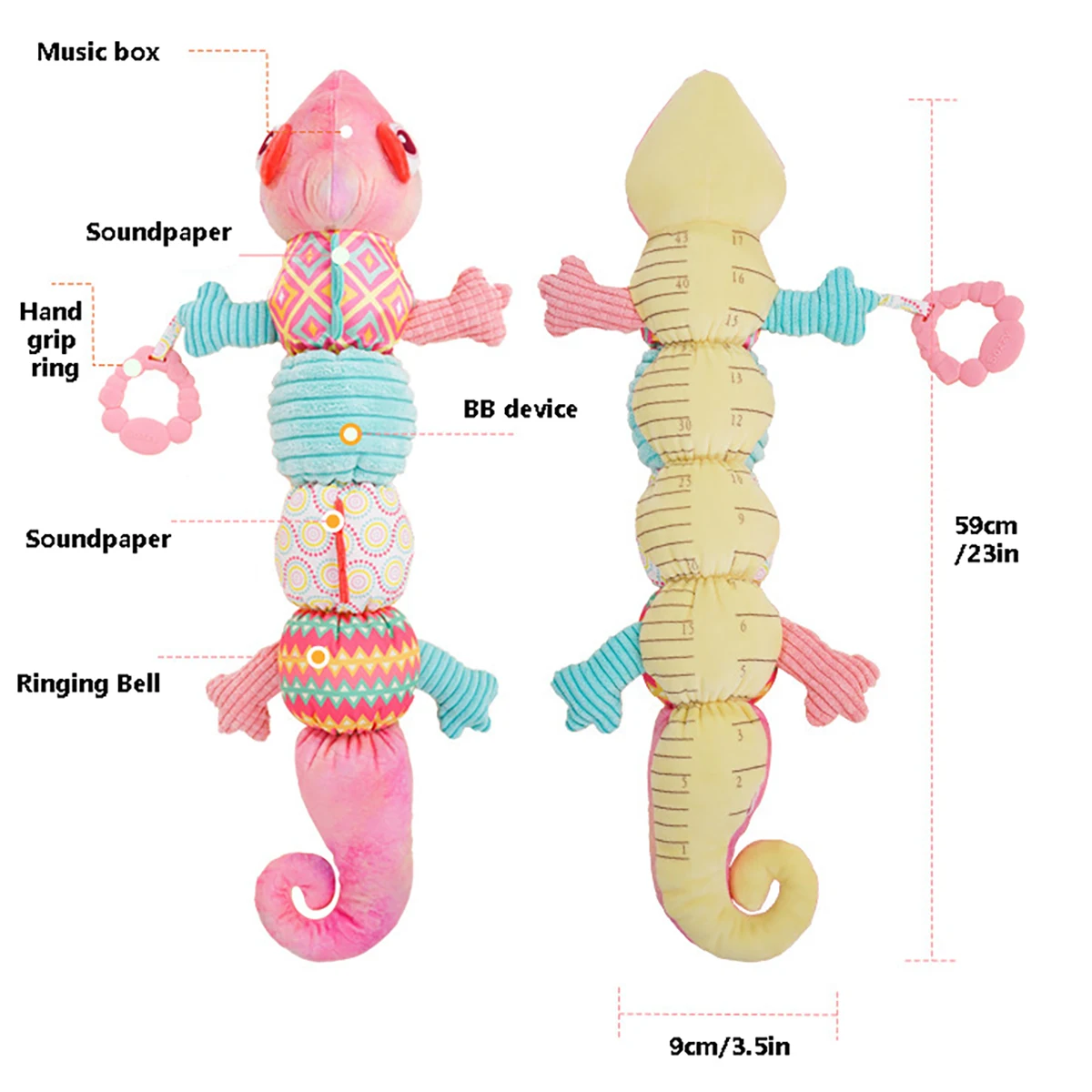 Régua de altura para recém-nascido, Comfort Doll, puzzle infantil, boneca de pelúcia colorida, brinquedo educativo precoce