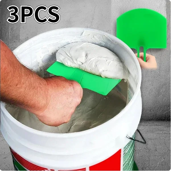 

3Pc Curved Bucket Scoop Putty Knife Scraper Spackle Paint for Drywall Finishing Plaster Scraping Decals Patch Construction Tools