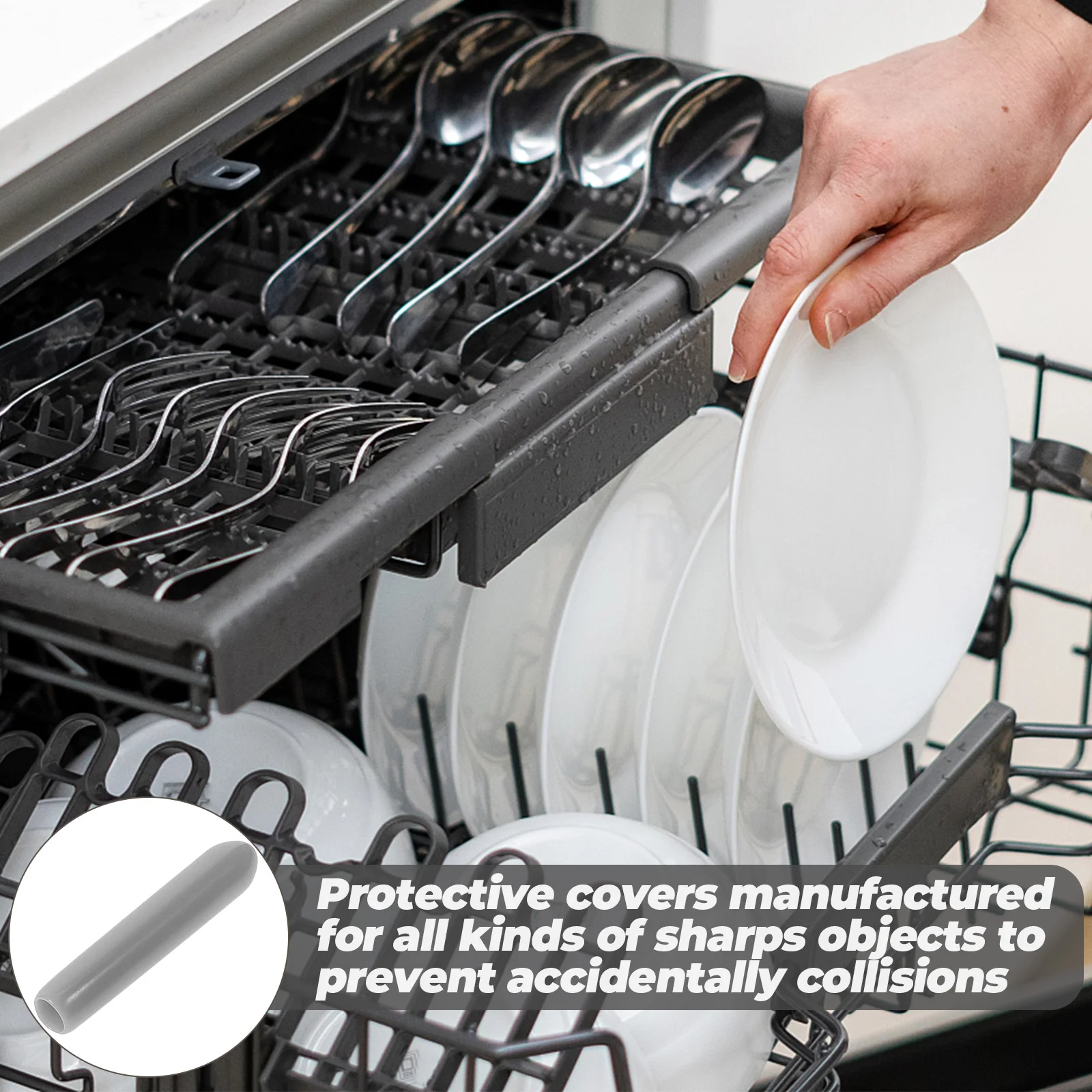 

150pcs Dishwasher Protection Cap Rack Tip Cover Wire Thread Protector End Cover Caps Round Tube Bolt Prong Organizer