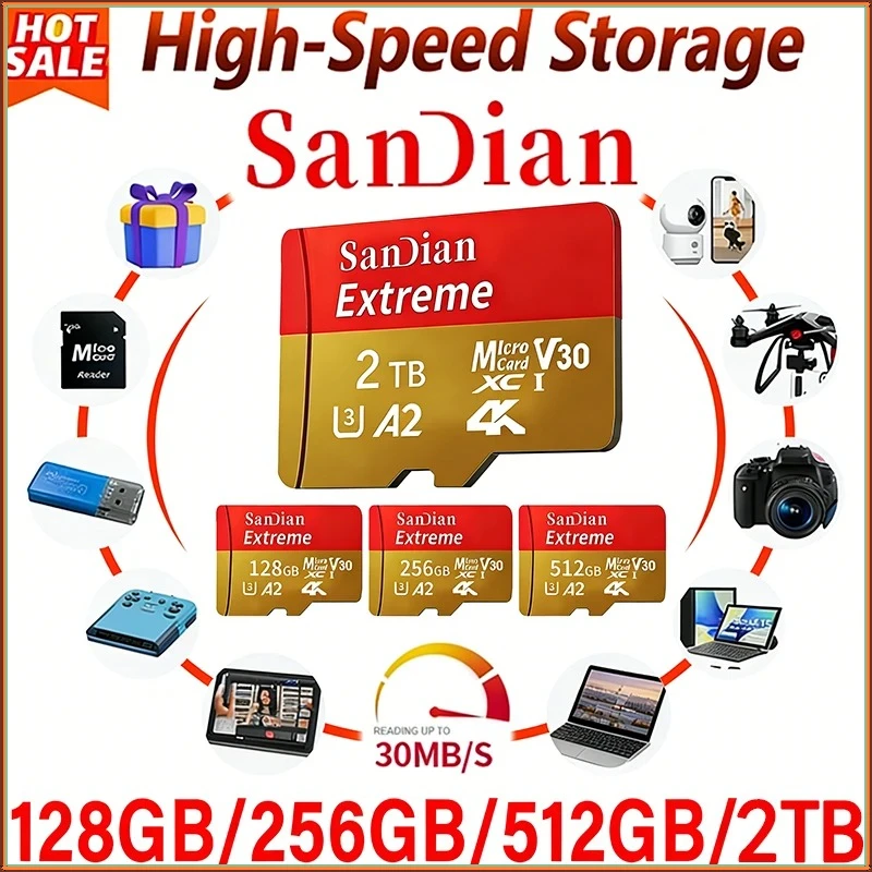 

Original Mini Memory Card Class10 For Camera NEW,1TB Micro TF/SD Card Memory Card 128GB 256GB 512GB For Camera/Phone.