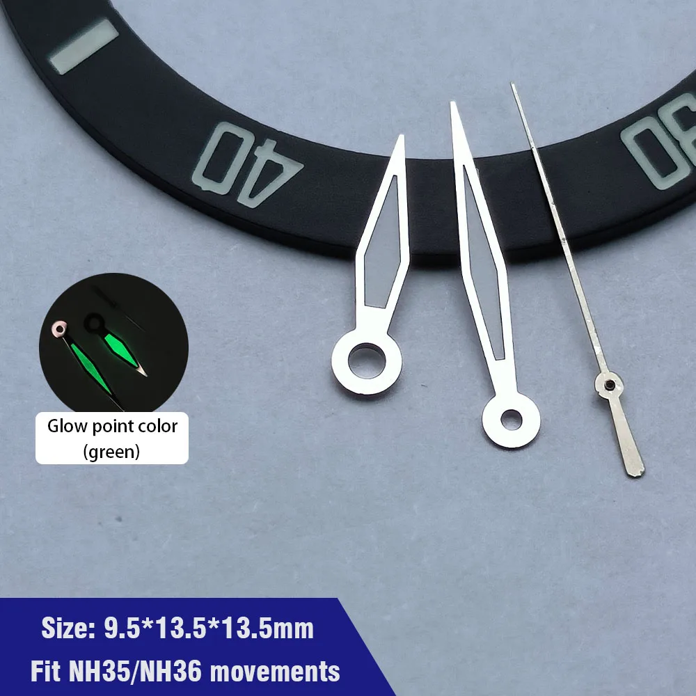 Watch Accessories Pointer NH35 NH36 sport watch Hands Green Super Luminous Suitable For NH35 NH36 Movement