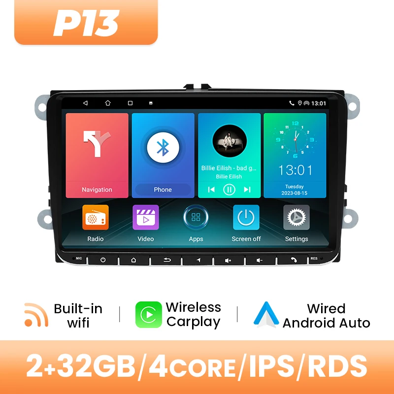 Draadloze Carplay Android Auto Autoradio Voor Volkswagen VW Passat B6 B7 CC Tiguan Touran GOLF POLO Multimedia GPS 2Din Autoradio