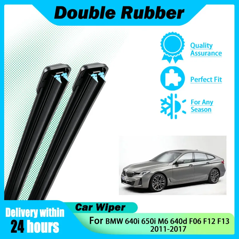 Car Front Windshield Wiper Blades For BMW 640i 650i M6 640d F06 F12 F13 2011-2017  26"+18" Windscreen Rubber Auto Replacement