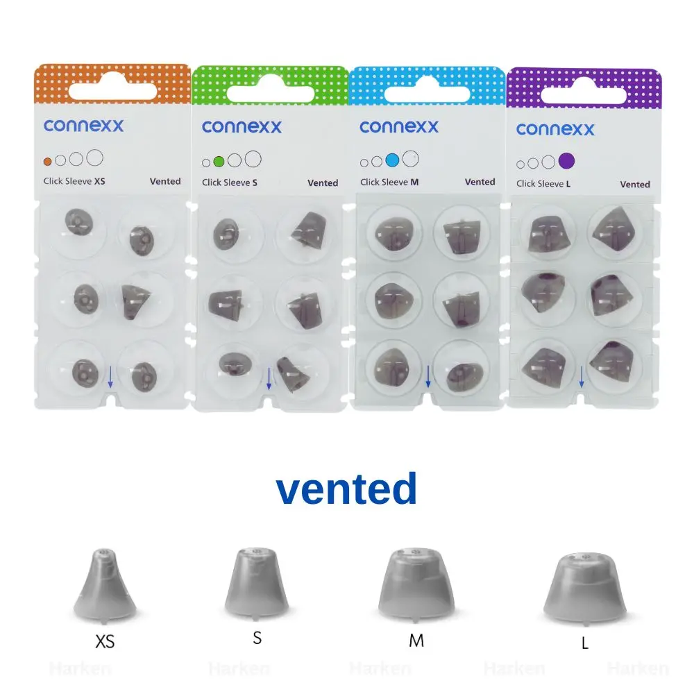 Signia Rexton Vibe Hearing aid open dome connexx click sleeve vented eartips for open fit and CIC ITC ITE Hearing Aids