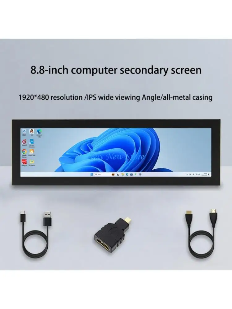 

20CE High Resolution 1920x480 PC Case Monitor 8.8inch Secondary Display Screen for RPi Systems