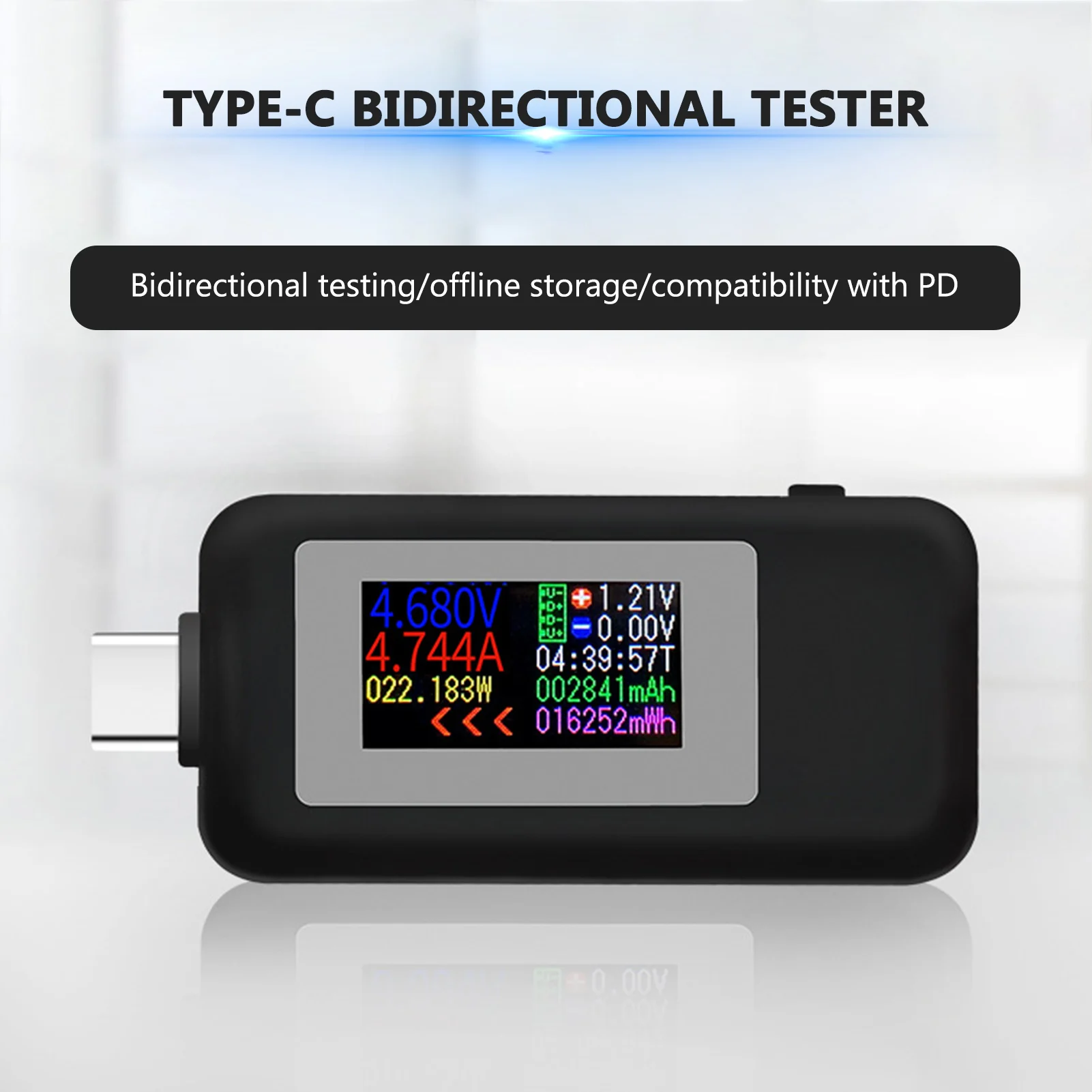 

Маленький тестер напряжения тока с разъемом Type-C, тестер рабочего времени, амперметр, Вольтметр для ноутбуков, тестер зарядки телефона