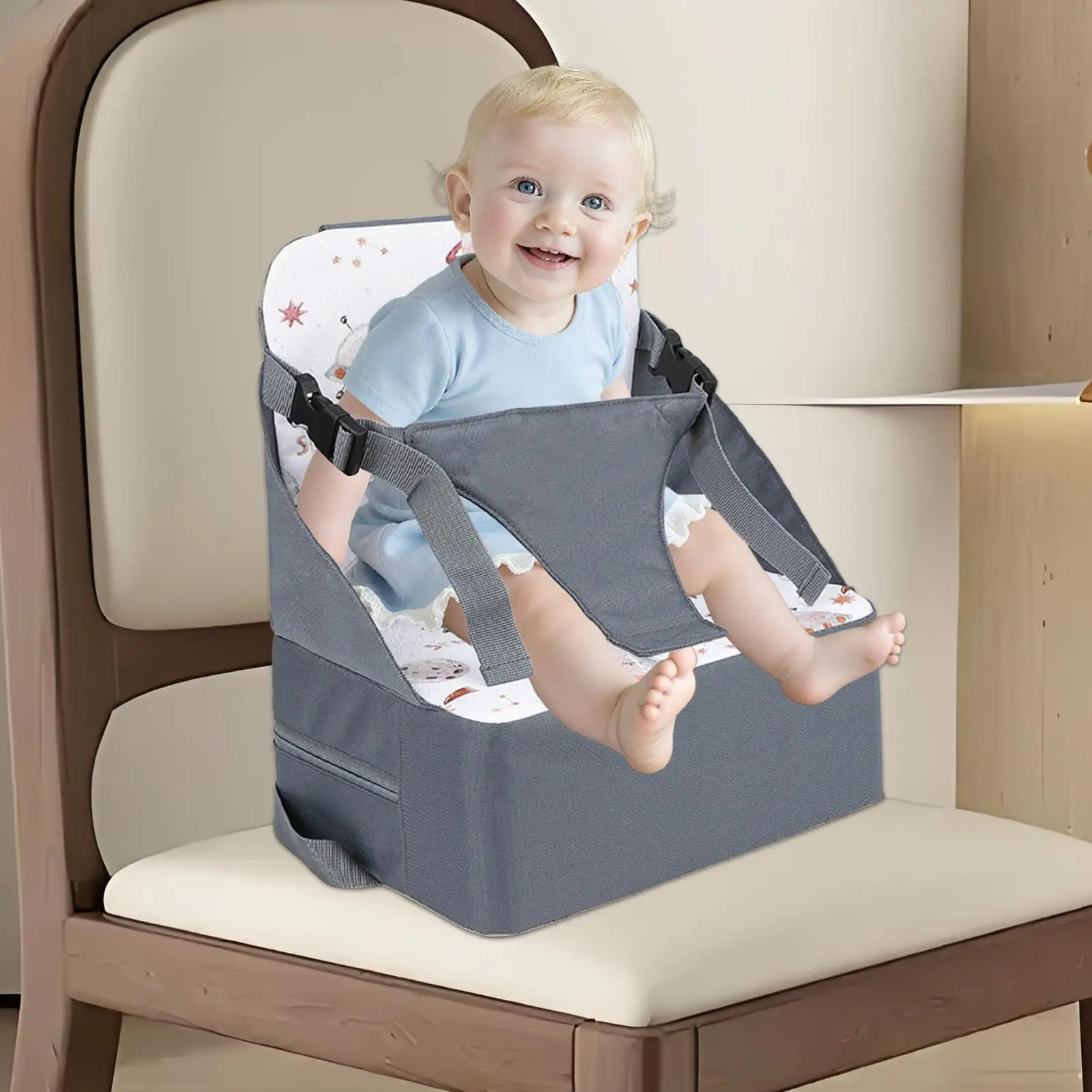 

Детское сиденье-бустер для стола, подушка-усилитель, регулируемые ремни, нескользящее дно, толстая поддержка для дома, кухни, столовой, игр