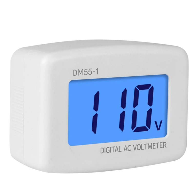 SINOTIMER AC 80-300V Digital Voltmeter Volt Meter Socket Voltage Tester LCD Display Voltage Meter 110V DM55-1 US Plug