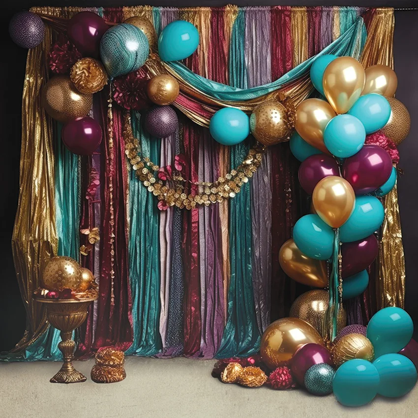 Mehofond Photography Background Glitter Curtain Mask Balloon Girl Birthday Party Cake Smash Portrait Decor Backdrop Photo Studio