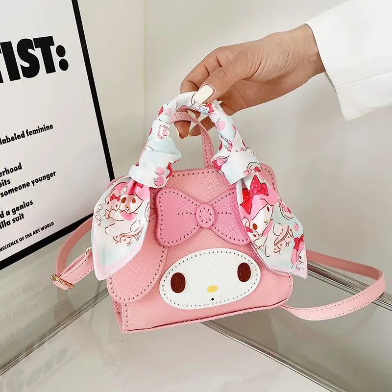 Sanrio Hello Kitty My Melody Cartoon Shoulder Bag Diy Material Package Handwoven Handbag Fashion Underarm Bag Girl Gift Tote Bag