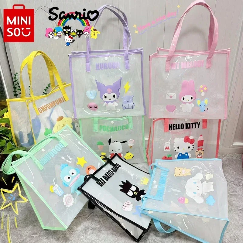 Sanrio 2024 New Transparent Women's Bag Fashion High Quality Women's Handbag Cartoon Versatile Large Capacity Girl Shoulder Bag