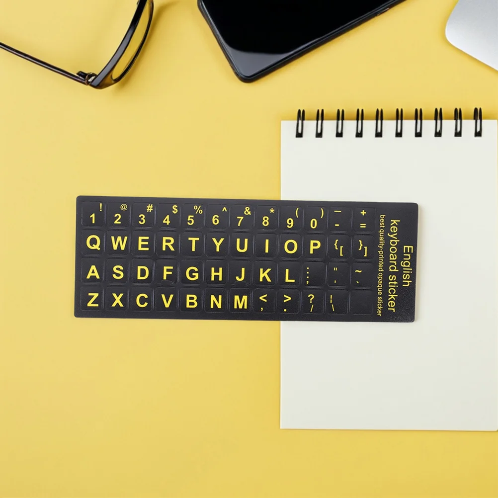 

2Pcs Universal Keyboard Stickers English Alphabet Waterproof Dustproof Anti Slip PVC Material Laptops Desktops