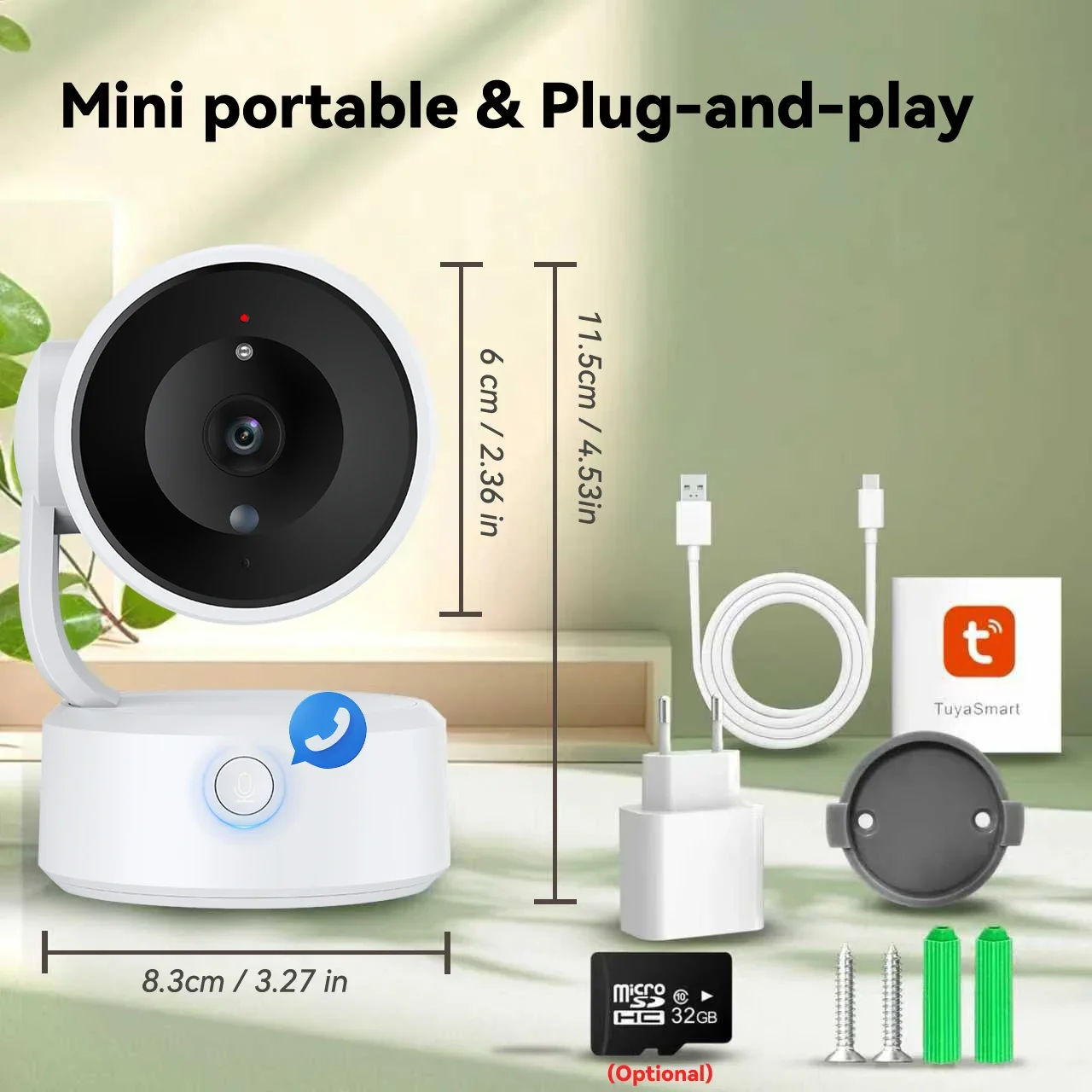 كاميرا WIFI Tuya داخلية 5 ميجابكسل لمراقبة الأطفال في اتجاهين 4X Zoom PTZ 360 ° كاميرات المراقبة تدعم Alexa Google Smart Life #6