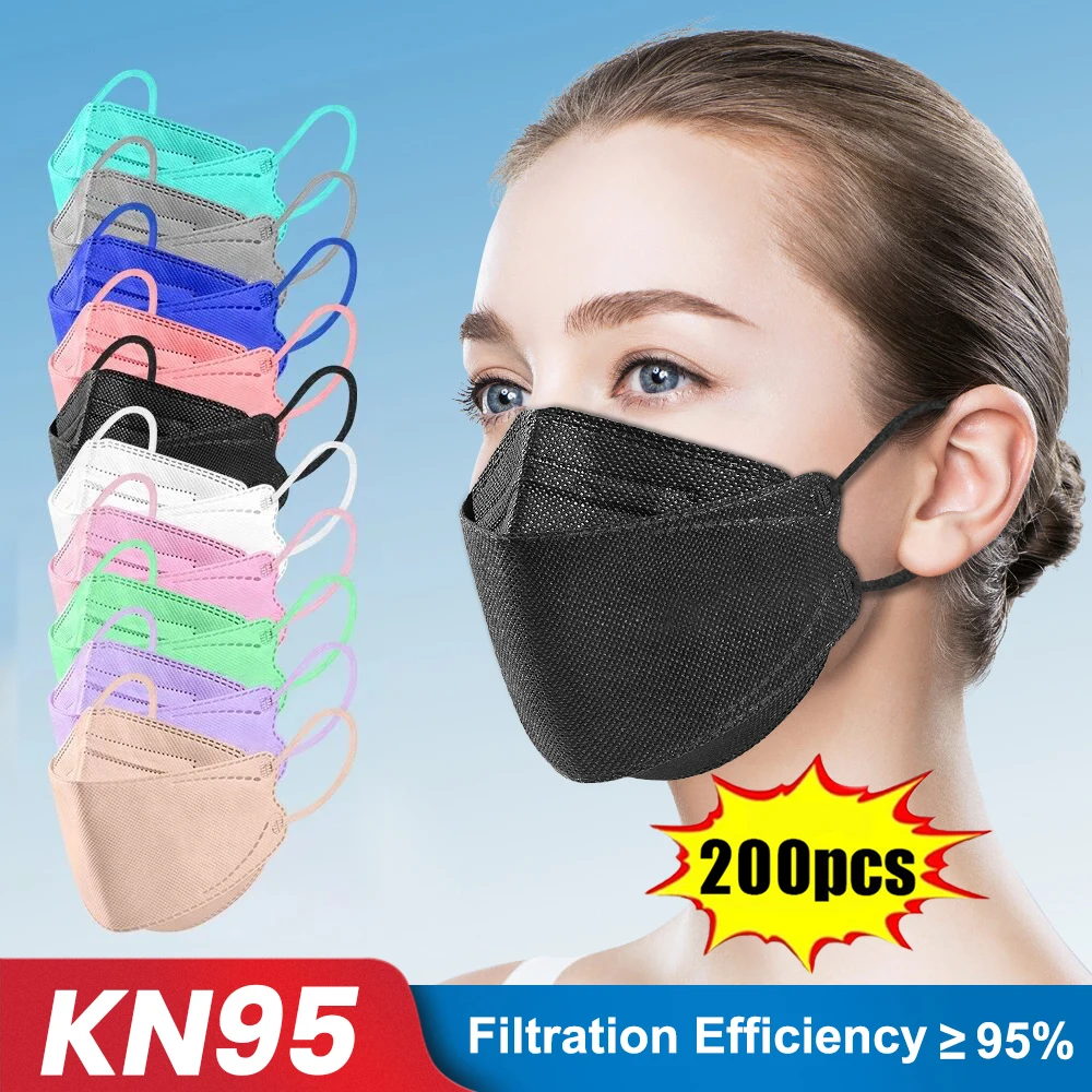 10-200pcs ffp2 mascarillas CE KN95 Masks Approved hygienic colors respiratory Filter Face Mask ffp2mask reusable ffp3 fish masks