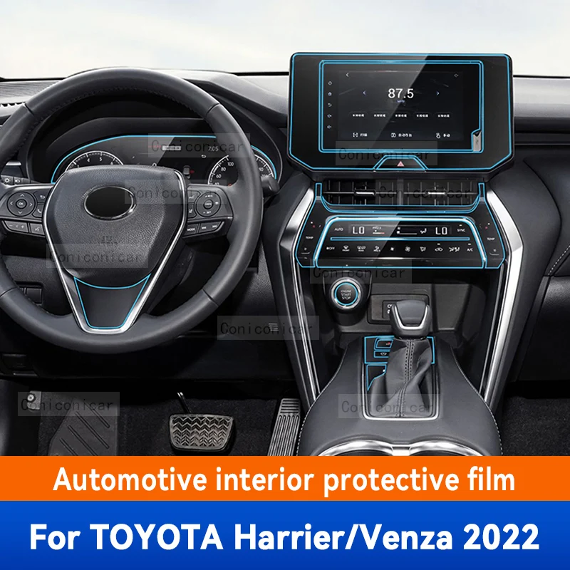 For TOYOTA Harrier Venza 2022 Car Gearbox Panel Film Dashboard Screen Protective Sticker Interior Anti-Scratch Film Accessories