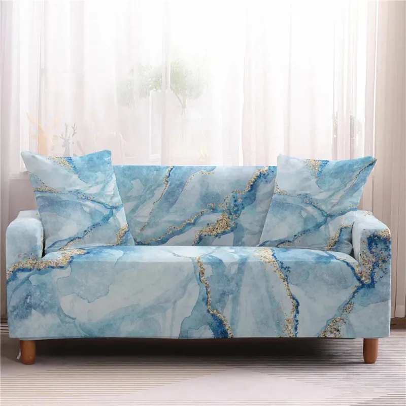 1/2/3/4 Zits Marmeren Print Elastische Sofa Cover, Volledig Bedekt En Gemakkelijk Te Bedekken Sofa Cover, Volledig Bedekt En Anti-Fouling