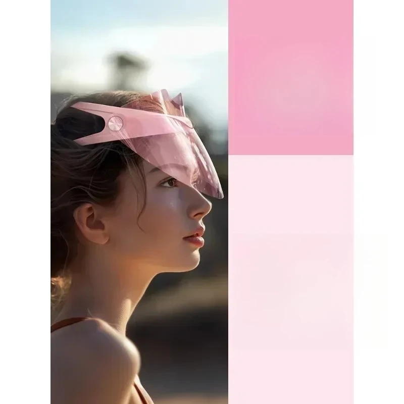 Sunscreen Mask Transparent Sunscreen Cap Outdoor Sports Cycling Shade Face Empty Top Hat Women's Hat