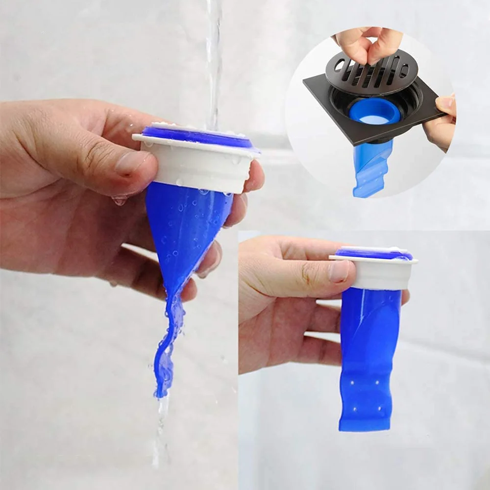 4pcs Portable Durable Silicone Floor Drain Anti Odor Sink Floor Drain Backflow Preventer Trap For Pipes Tubes In Toilet Bathroom