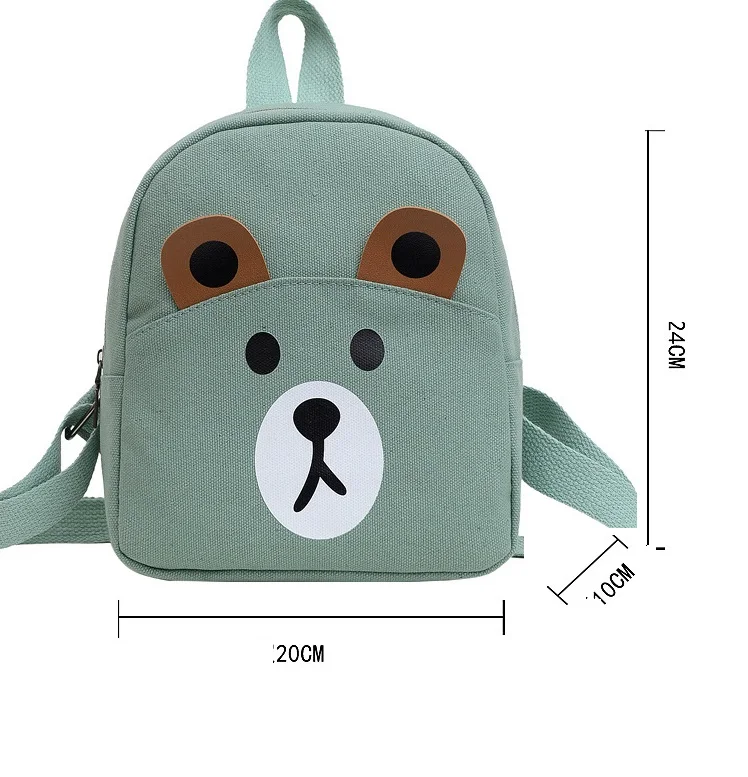 Custom Name Canvas Bear Backpack Personalised Name Super Cute Bear Backpack Kids Animal Backpack Perfect Size for Young Children