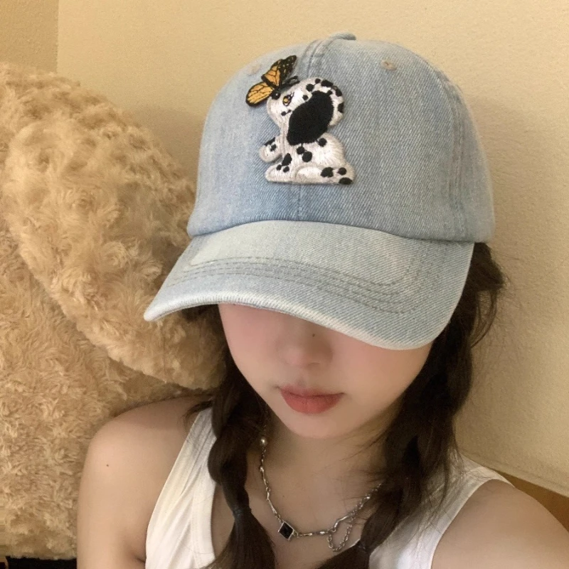 

Cartoon Dogs and Butterflies Adjustable Baseball Cap for Women Sun Hat Female Travel Caps Snapback Dad Hat Outdoor Streetwear