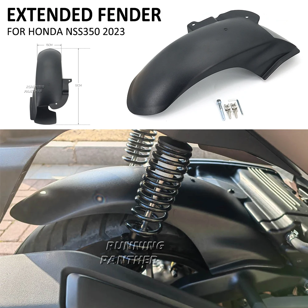 

For Honda NSS350 NSS 350 2023 NEW Motorcycle Rear Wheel Extended Fender Splash Protector Rear Tire Extension Hugger Mudguard kit