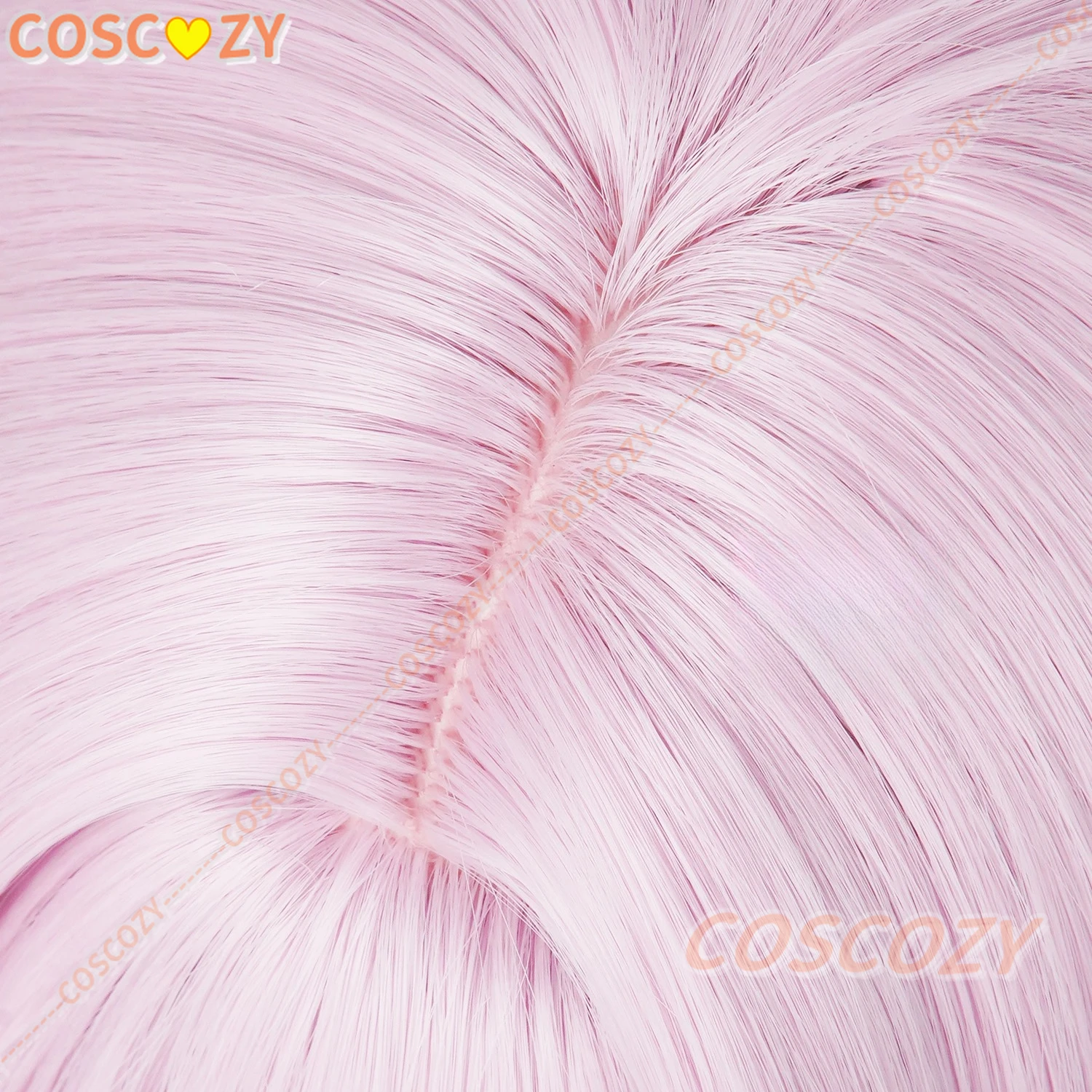 Hsr 7 de março o dia das bruxas peruca cosplay 100cm rosa roxo peruca resistente ao calor perucas sintéticas para halloween carnaval festa traje