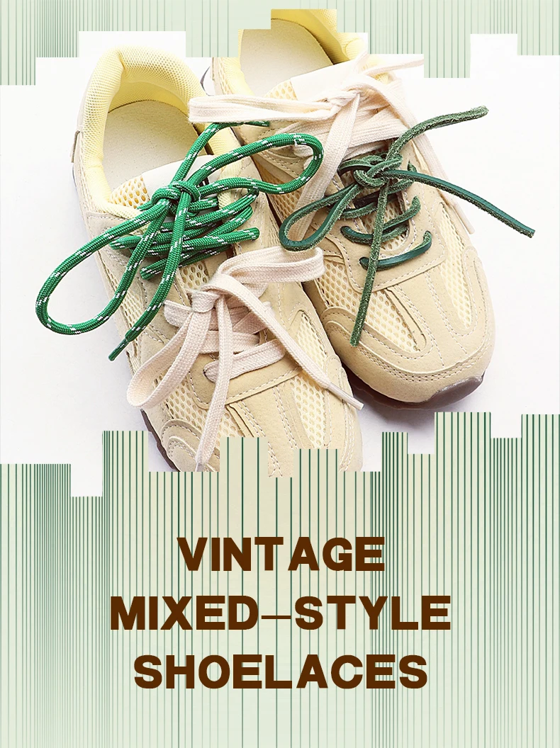 Neue modische Retro-Schnürsenkel aus Lederseil, flach, kombinierbar, für Sportschuhe, Unisex-Schnürsenkel, strapazierfähiges Seil für Schuhe – Detail 1