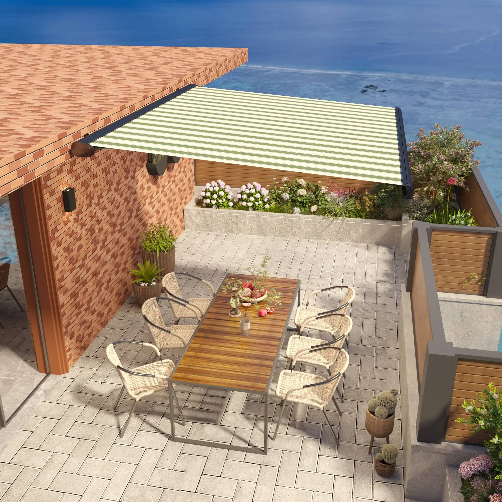 

Electric telescopic aluminum alloy awning waterproof outdoor garden aluminum wholesale environmentally friendly and mouse-proof