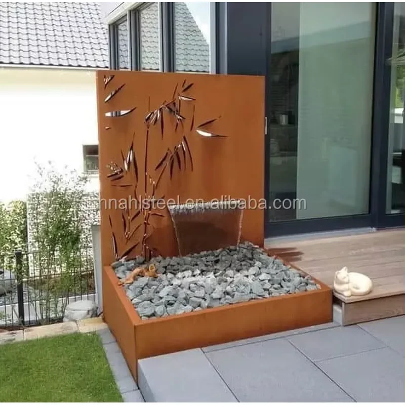 For Corten Steel Water Bubble Wall Sandstone Water Feature Outdoor Fountains