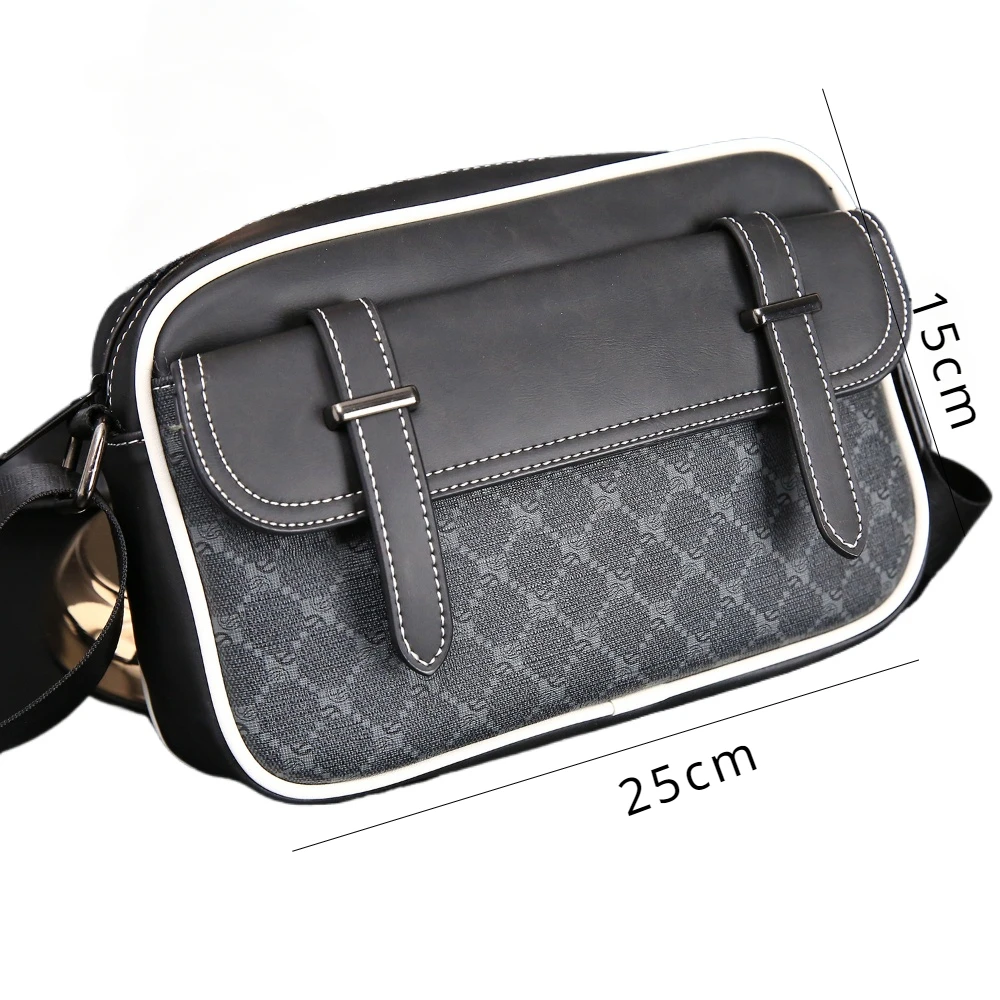 Men\'s Plaid Leisure Shoulder Bags Simple Crossbody Bag Daily travel Small Square Bag Fashion Mobile Phone Bag Tide