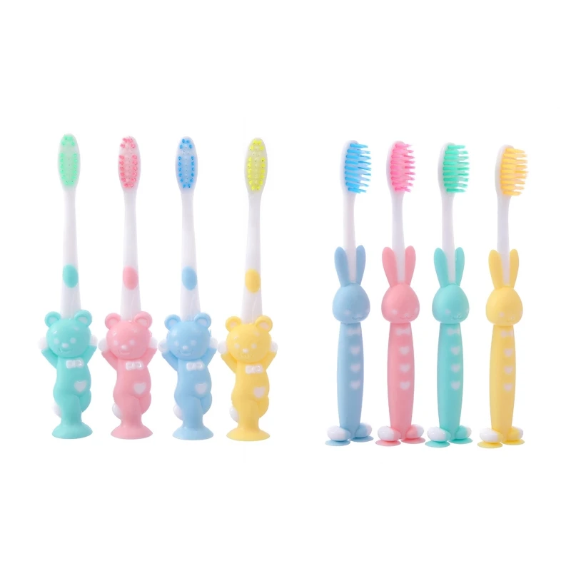 

4pcs Candy Color Tooth Brushes Baby Kids Toothbrush Soft Fine Bristles Teeth Brush Children Care Cleaning Tool