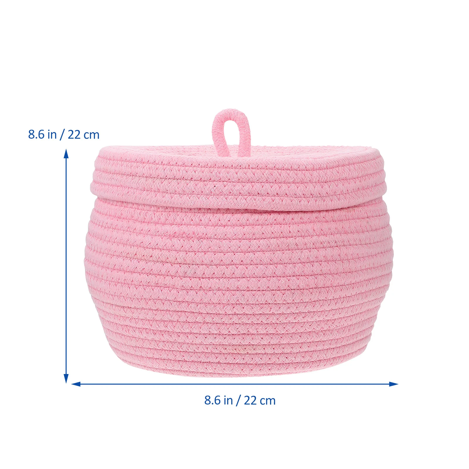 

1Pcs Woven Decorative Cotton Rope Storage Basket Large Organizer Sundries Storage Box for Bedroom Living Room Desktop
