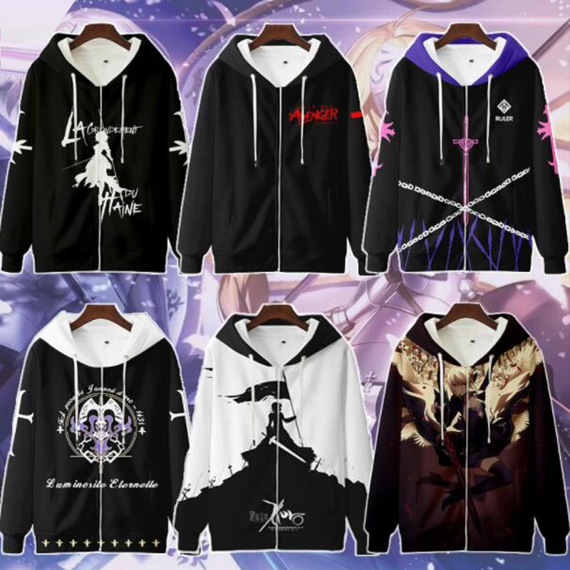 Fate/Stay Night 3D Print Zip Up Women/Men Hoodie Sweatshirt Fate Grand Order Avenger Jeanne D'Arc Cosplay Zipper Hooded Jacket