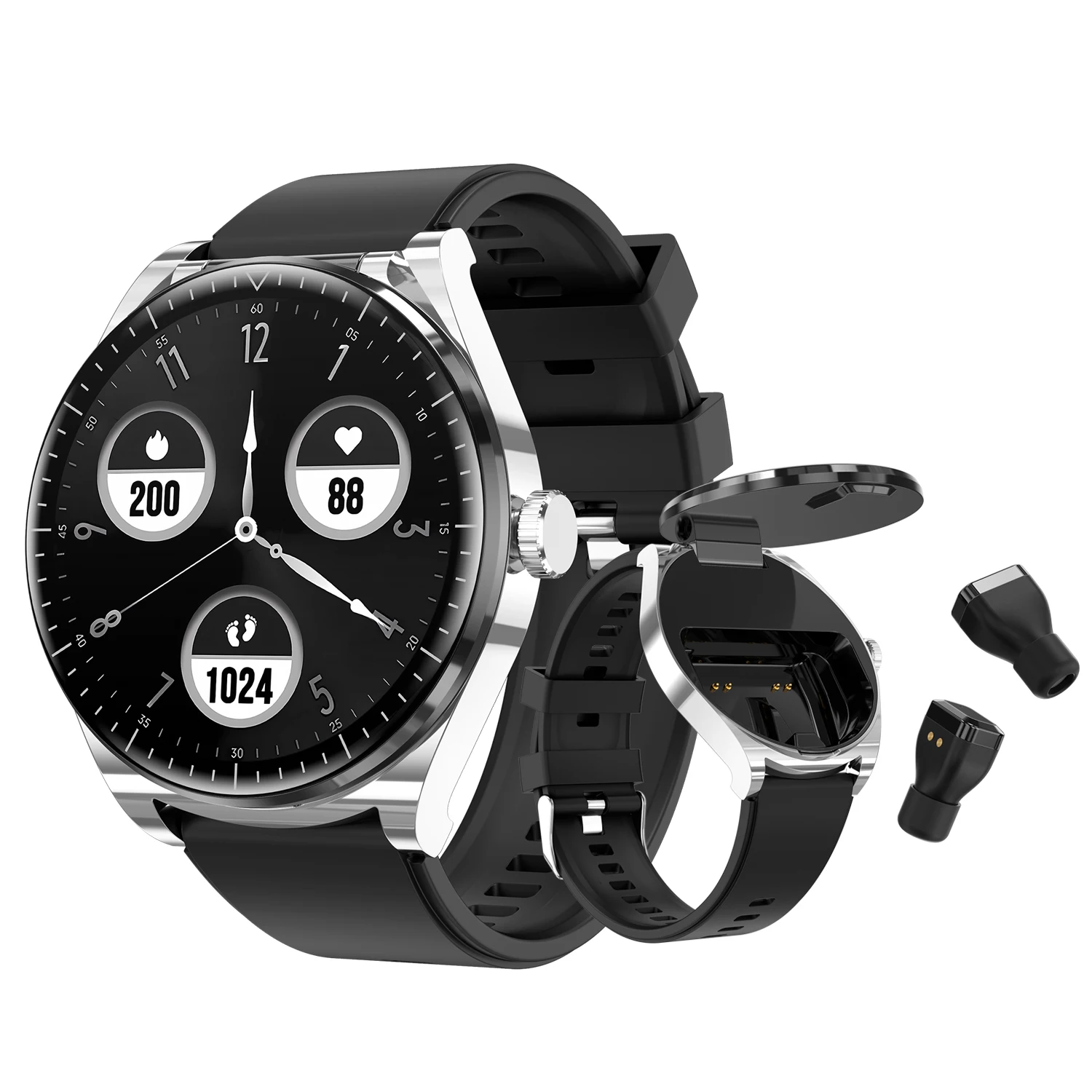 

New NFC Smart Watch TWS Bluetooth Headset 2 in 1 Men Sports Fitness Tracker IP67 Waterproof Women Heart Rate Health Monitor