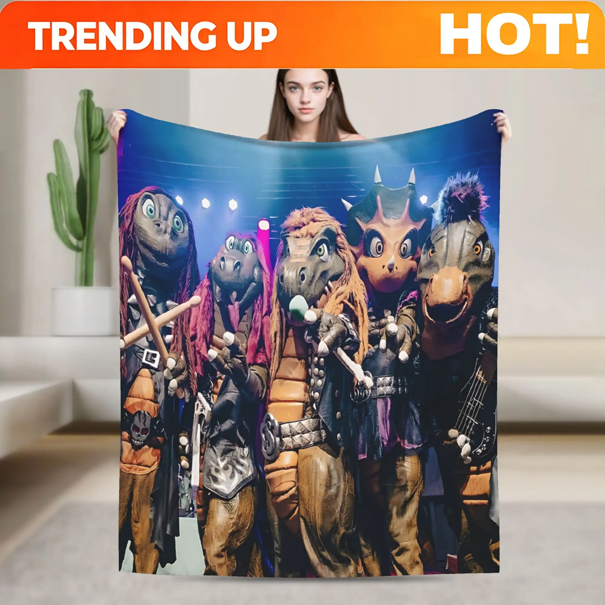 Customize HeavySaurus Band Creative Inspiration Design Ultra-Soft Flannel Blanket, Warm and Cozy Living Room Blanket, Office Bla