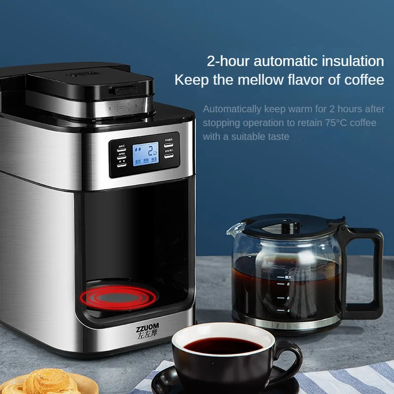 Máquina de café recién molido totalmente automática, molinillo de café pequeño para el hogar de estilo americano, cafetera de goteo americano