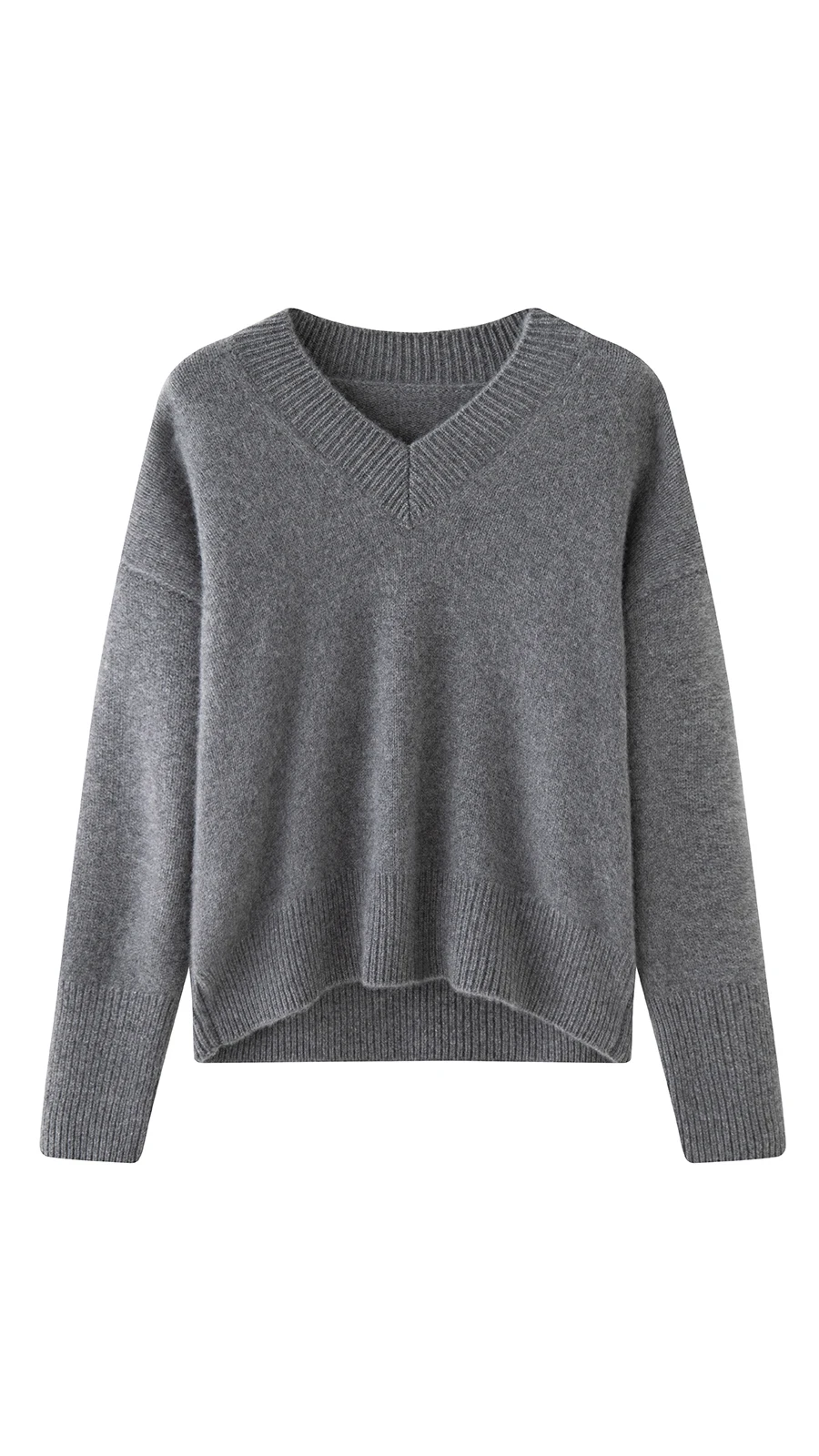 

Women's Casual Loose Sweater 100% Cashmere Autumn Winter V-Neck Long Sleeves Pullover Grace Warm Soft Light Clothing Tops