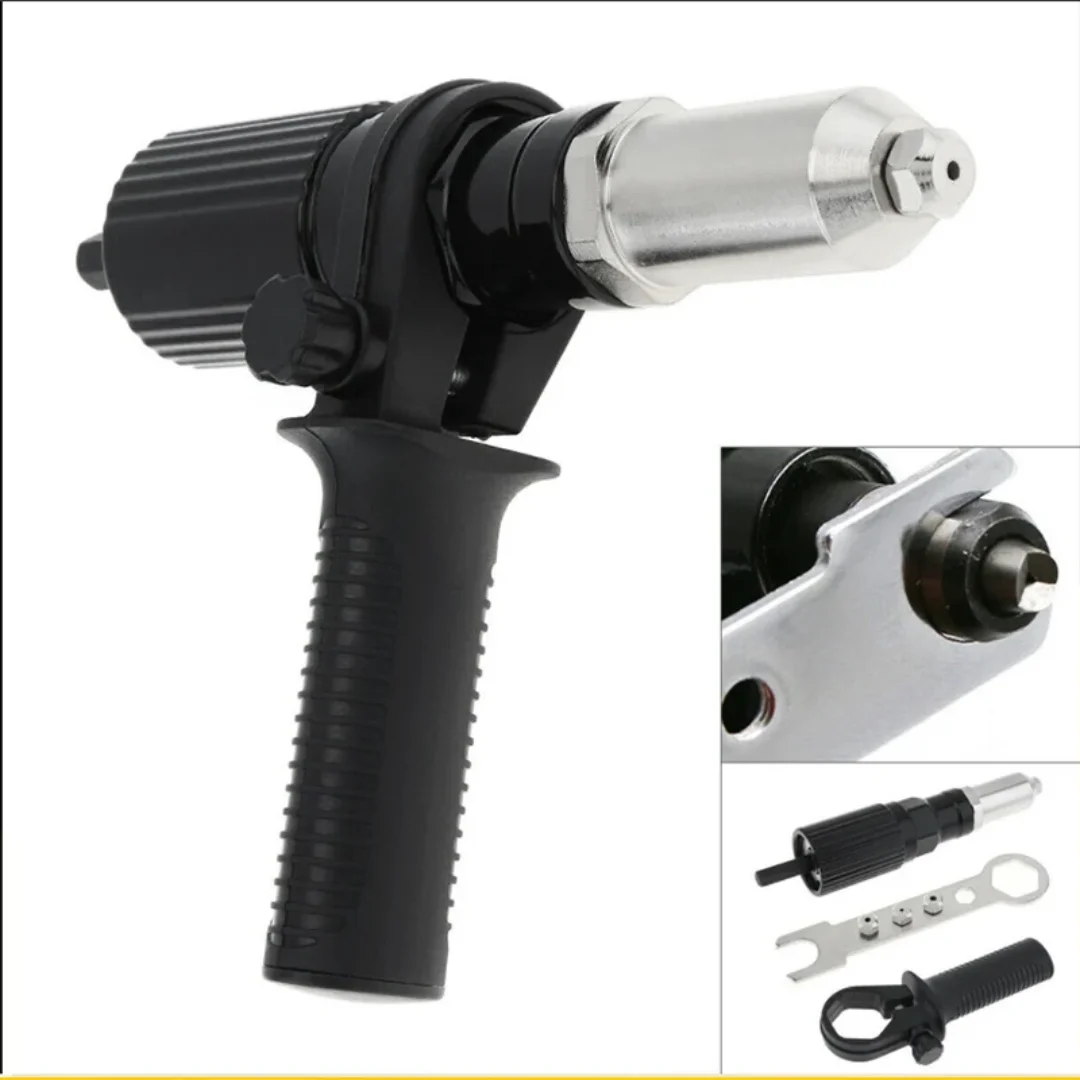Pistola Rivettatrice Elettrica Professionale, Accessori per Estrazione Nuclei, Adattatore per Trapano Rivettatore Senza Fili, Utensili per Inserto Dadi