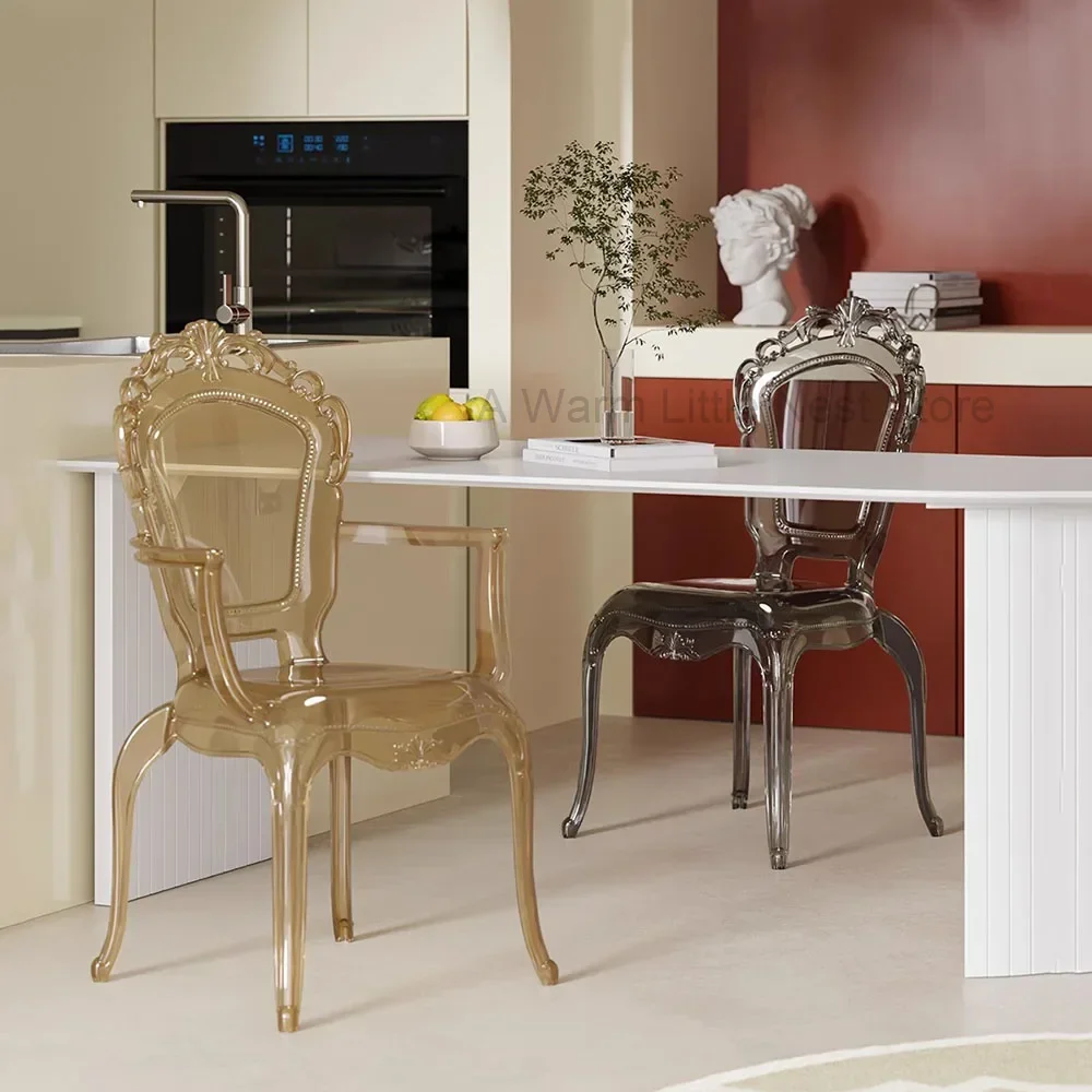 

Designer Acrylic Dining Chairs Lounge Beach Waiting Conference Clear Dining Chairs Nordic Restaurant Cadeira Household Items