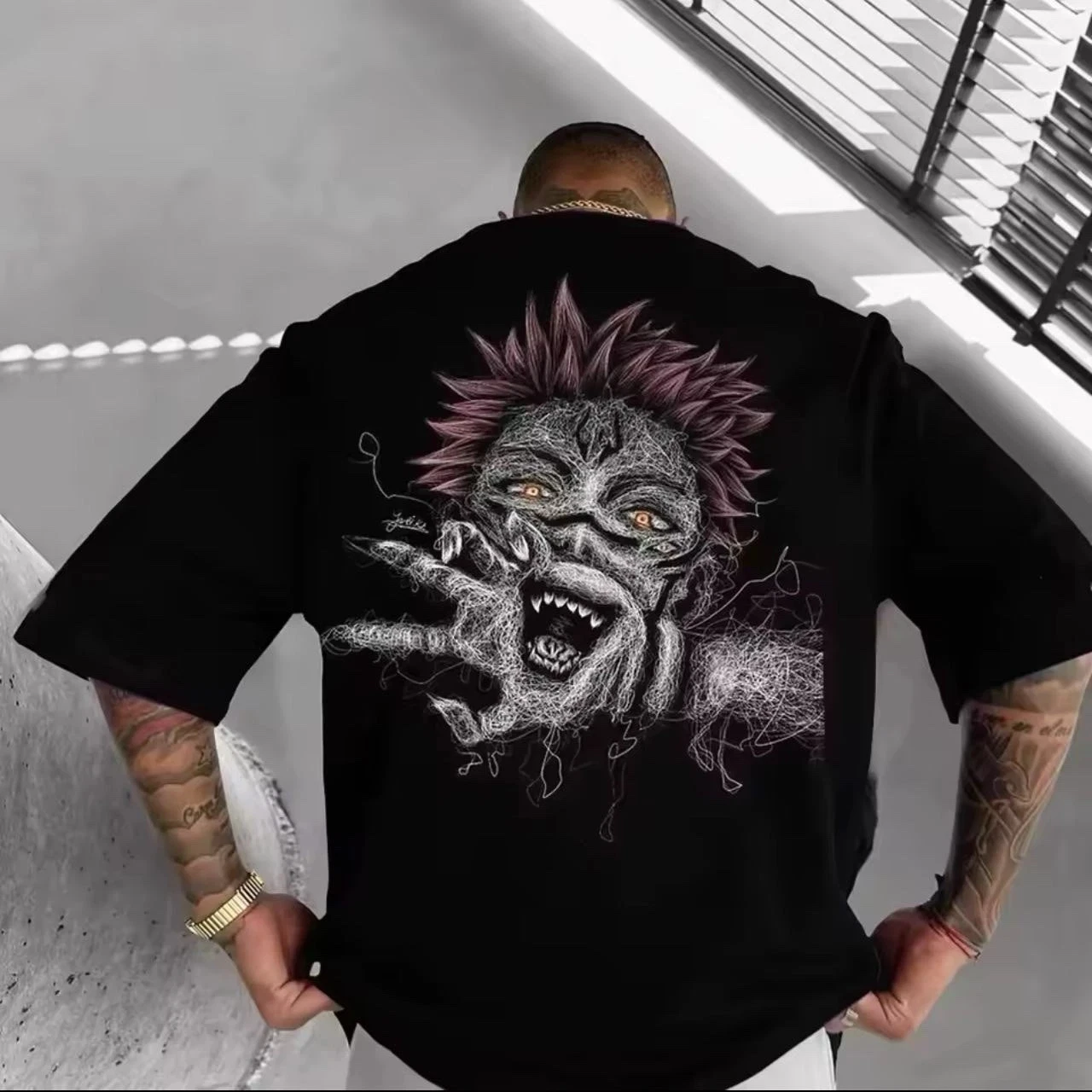2026 Sommer Jujutsu Kaisen Anime Ryomen Sukuna Bedrucktes Lockeres Kurzarm-T-Shirt aus Reiner Baumwolle für Kinder Trendiges Unisex Casual Y2k