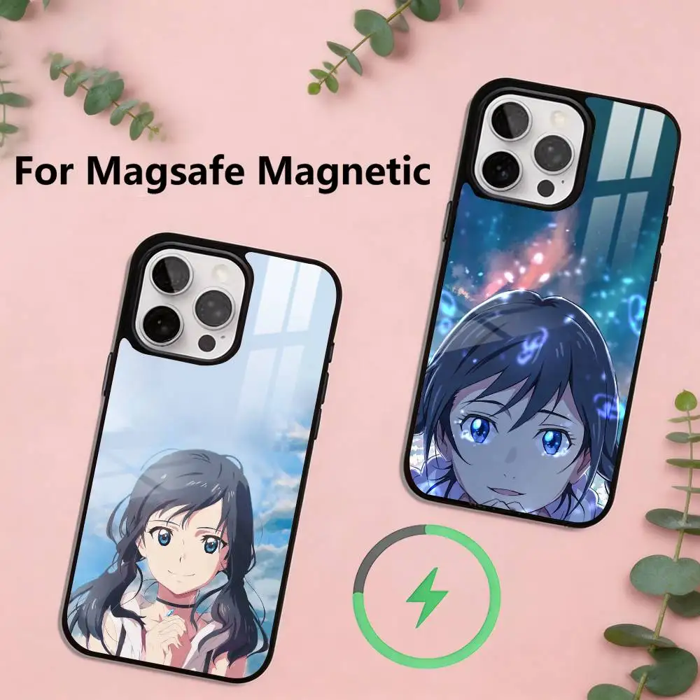 

Weathering With You Hina Amano Phone Case For iPhone17,16,15,14,13,12,11 Plus,Pro Magnetic with Magsafe Wireless Charging